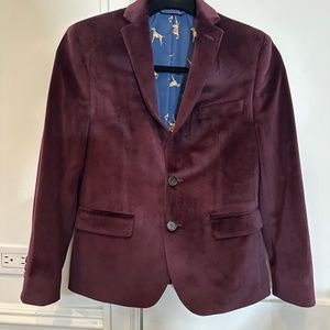 Boys Velvet Burgundy Blazer